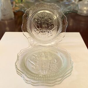 (4) Iris & Herringbone Clear Bread & Butter Plates